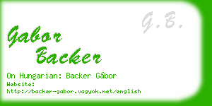 gabor backer business card
